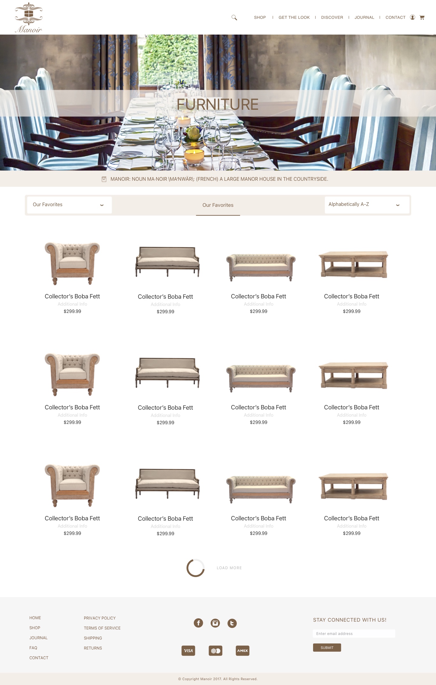 Manoir Product Collections